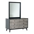 Pemberly Row Contemporary Wood Veneer Dresser in Gray and Black