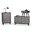 Pemberly Row Contemporary Wood Veneer Dresser in Gray and Black