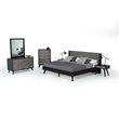 Pemberly Row Contemporary Wood Veneer Dresser in Gray and Black