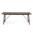 Pemberly Row Walnut Veneer Rectangular Mid-Century Dining Table