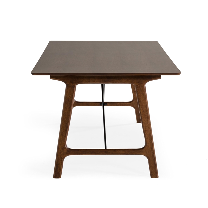Pemberly Row Walnut Veneer Rectangular Mid-Century Dining Table