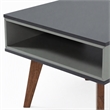 Pemberly Row Light Gray and Walnut Modern Solid Wood End Table
