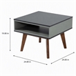 Pemberly Row Light Gray and Walnut Modern Solid Wood End Table