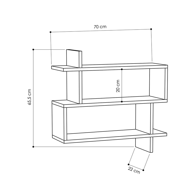Pemberly Row Paralel Wall Shelf in Oak Finish for Living Spaces