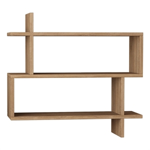 Pemberly Row Paralel Wall Shelf in Oak Finish for Living Spaces
