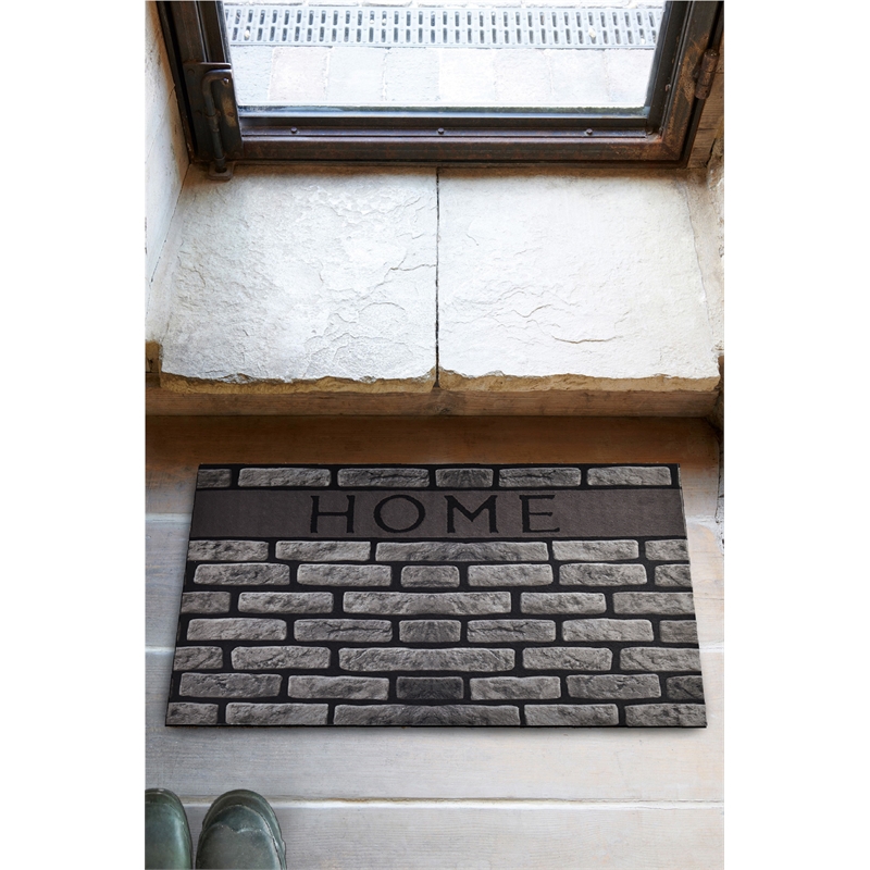 Pemberly Row PVC Doormat in Multi-Color with Non-Slip Backing