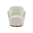 Pemberly Row Swivel Accent Chair in Sherpa Fabric with Gold Base