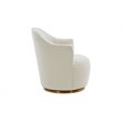 Pemberly Row Swivel Accent Chair in Sherpa Fabric with Gold Base