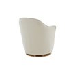Pemberly Row Swivel Accent Chair in Sherpa Fabric with Gold Base