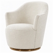 Pemberly Row Swivel Accent Chair in Sherpa Fabric with Gold Base