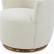 Pemberly Row Swivel Accent Chair in Sherpa Fabric with Gold Base