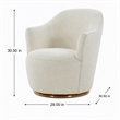 Pemberly Row Swivel Accent Chair in Sherpa Fabric with Gold Base