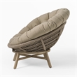 Pemberly Row Renava Moon Outdoor Lounge Chair in Beige Polyester Fabric