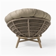 Pemberly Row Renava Moon Outdoor Lounge Chair in Beige Polyester Fabric
