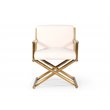 Pemberly Row Sherpa Fabric Accent Chair with Gold Stainless Steel
