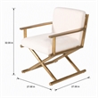 Pemberly Row Sherpa Fabric Accent Chair with Gold Stainless Steel