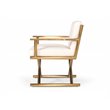 Pemberly Row Sherpa Fabric Accent Chair with Gold Stainless Steel