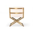 Pemberly Row Sherpa Fabric Accent Chair with Gold Stainless Steel