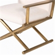 Pemberly Row Sherpa Fabric Accent Chair with Gold Stainless Steel