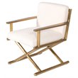Pemberly Row Sherpa Fabric Accent Chair with Gold Stainless Steel