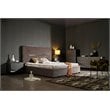 Pemberly Row Modern Nightstand with 2 Drawers & Gun Chrome Legs in Gray/Black