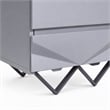 Pemberly Row Modern Nightstand with 2 Drawers & Gun Chrome Legs in Gray/Black
