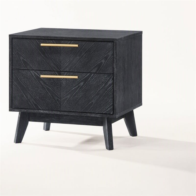 Pemberly Row 2-Drawer Engineered Wood Nightstand in Gray Ash