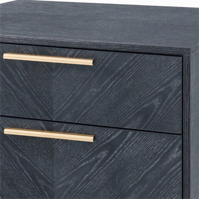 Pemberly Row 2-Drawer Engineered Wood Nightstand in Gray Ash