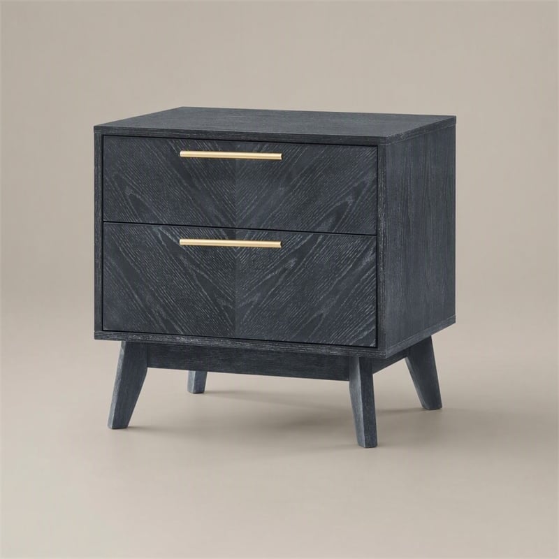 Pemberly Row 2-Drawer Engineered Wood Nightstand in Gray Ash