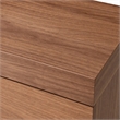Pemberly Row Veneer & Glass Vanity Table with Mirror in Walnut