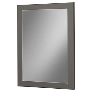 Pemberly Row 39.3x33.4&quot Vertical MDF Wood Mirror in Matte Grey and Elm Finish