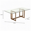 Pemberly Row Dining Table with Brass Stainless Steel Base & Glass Top