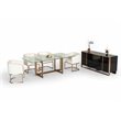 Pemberly Row Dining Table with Brass Stainless Steel Base & Glass Top