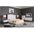 Pemberly Row Modern White Rectangular Wall Mirror with High Gloss Finish