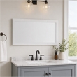 Pemberly Row Modern White Rectangular Wall Mirror with High Gloss Finish