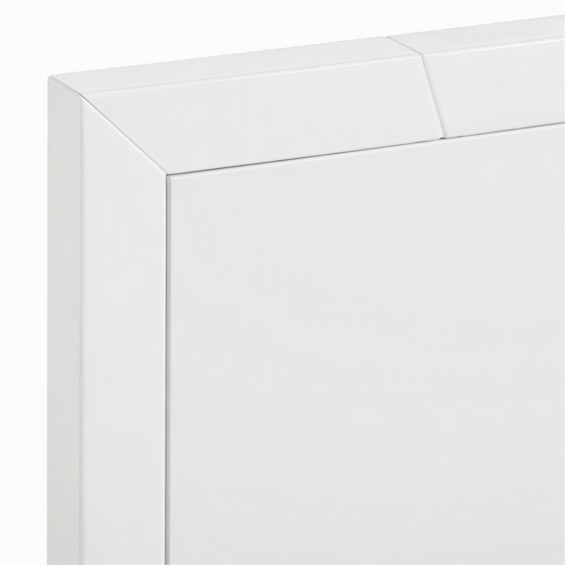 Pemberly Row Modern White Rectangular Wall Mirror with High Gloss Finish