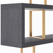 Pemberly Row Modern Elm Veneer Bookcase with Stainless Steel Supports