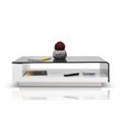 Pemberly Row Modern Tempered Glass & High Gloss Coffee Table in White