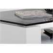 Pemberly Row Modern Tempered Glass & High Gloss Coffee Table in White