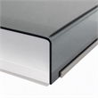Pemberly Row Modern Tempered Glass & High Gloss Coffee Table in White