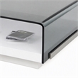 Pemberly Row Modern Tempered Glass & High Gloss Coffee Table in White