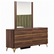 Pemberly Row 41 x 39 Glass and Laminate Mirror in Matte Walnut Finish