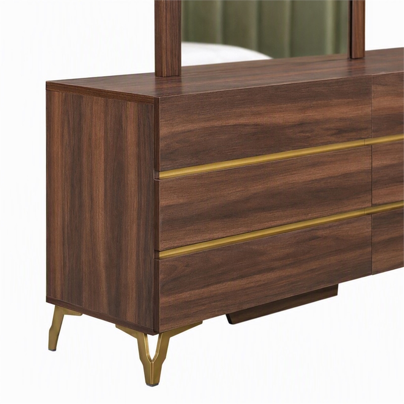 Pemberly Row 41 x 39 Glass and Laminate Mirror in Matte Walnut Finish