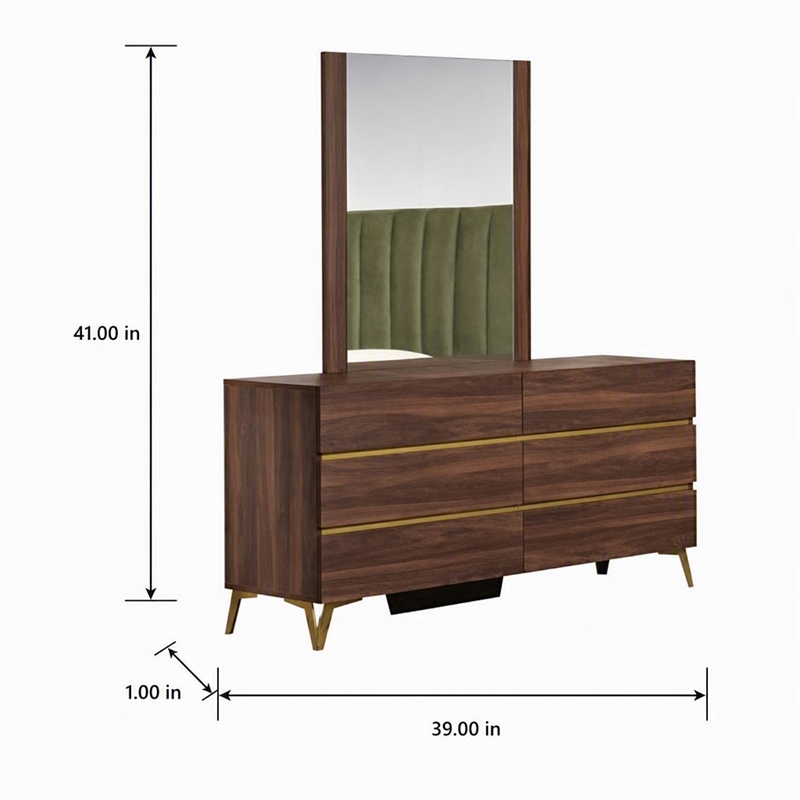 Pemberly Row 41 x 39 Glass and Laminate Mirror in Matte Walnut Finish