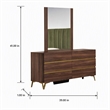 Pemberly Row 41 x 39 Glass and Laminate Mirror in Matte Walnut Finish