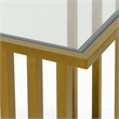 Pemberly Row Square Glass and Gold Stainless Steel End Table