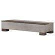 Pemberly Row Modern Concrete Stone Coffee Table with Acacia Top