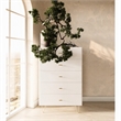 Pemberly Row MDF Wood & Metal 5-Drawer Bedroom Chest in White & Gold