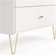 Pemberly Row MDF Wood & Metal 5-Drawer Bedroom Chest in White & Gold