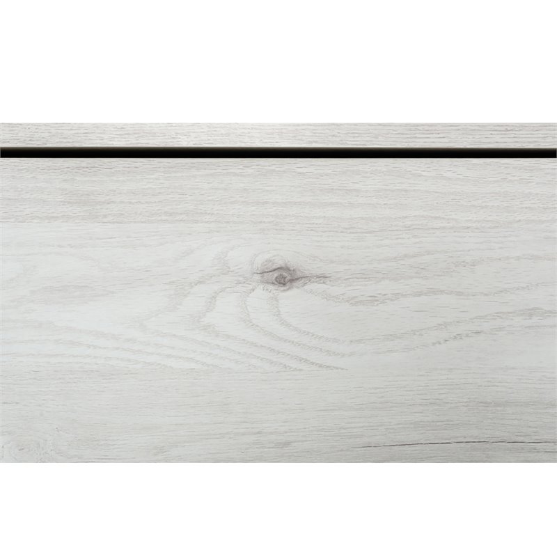 Pemberly Row Modern 5-Drawer Oak Wood Chest in White Washed Finish